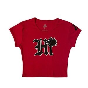 808ALLDAY Women’s Red Crop Top Tee Large​​​